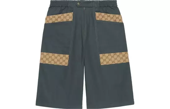 Повседневные шорты мужские Синие/Серые Gucci, синий/серый