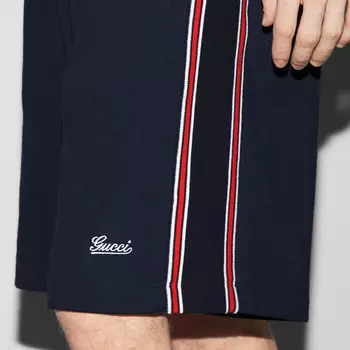Повседневные шорты мужские темно-синие Gucci, темно-синий