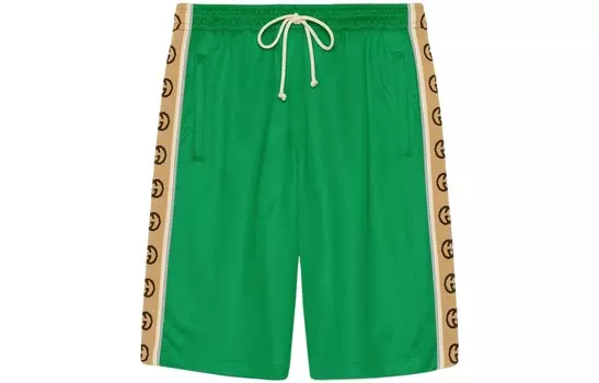 Повседневные шорты мужские зеленые Gucci, зеленый