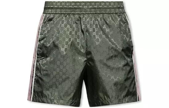 Повседневные шорты мужские зеленые Gucci, зеленый