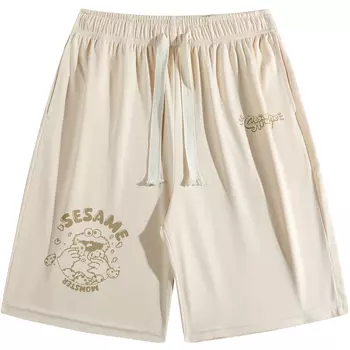 Повседневные шорты унисекс SESAME STREET, оливково-зеленый
