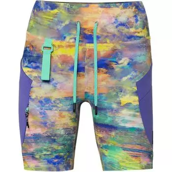 Повседневные шорты женские абстрактные масляные краски многоцветные Lululemon, Abstract Oil Paint Multicolor