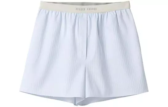 Повседневные шорты женские небесно-голубые Miu Miu