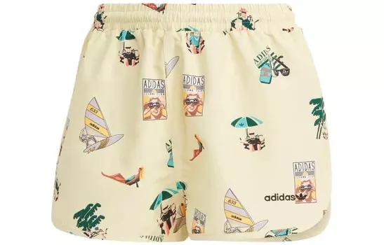 Повседневные шорты женские пастельно-желтые Adidas Originals