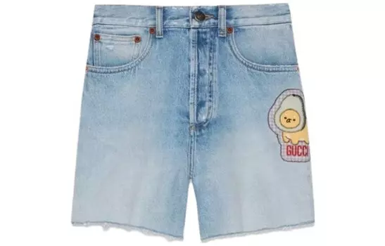 Повседневные шорты женские светло-голубые Gucci