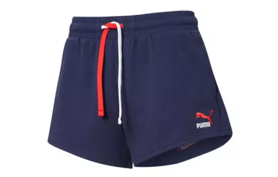 Повседневные шорты женские твидовые синие Puma
