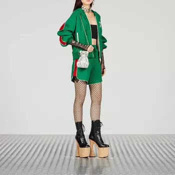 Повседневные шорты женские зеленые Gucci