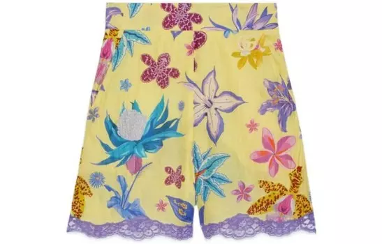 Повседневные шорты женские желтые Gucci