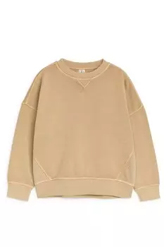 Повседневные толстовки из хлопка Arket, бежевый