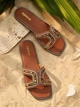 Повседневные винтажные сандалии на плоской подошве для женщин