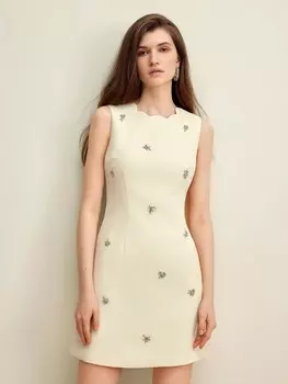 Повседневный облегающий купальник Anewsta с украшением по бокам и стразами, желтый