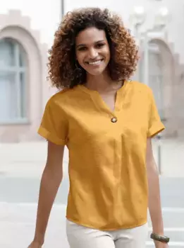 Повседневный образ Блузка без шнуровки Casual Looks, цвет Ocker