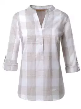 Повседневный образ Блузка без шнуровки Casual Looks, цвет Taupe-Wei-Kariert
