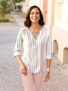 Повседневный образ Блузка без шнуровки Casual Looks, бежевый