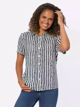 Повседневный образ Блузка с короткими рукавами Casual Looks, синий