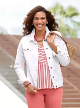 Повседневный образ Блузка с короткими рукавами Casual Looks, коралловый