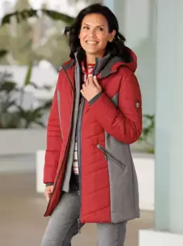 Повседневный образ: длинная куртка с капюшоном Casual Looks, антрацит