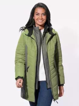 Повседневный образ: длинная куртка с капюшоном Casual Looks, антрацит