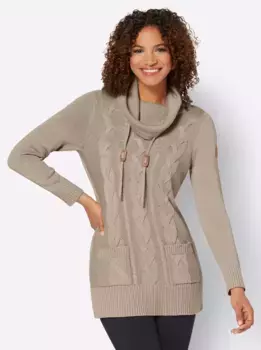 Повседневный образ Длинный пуловер "Длинный пуловер" Casual Looks, цвет Sesam