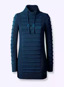 Повседневный образ Длинный пуловер "Длинный пуловер" Casual Looks, синий