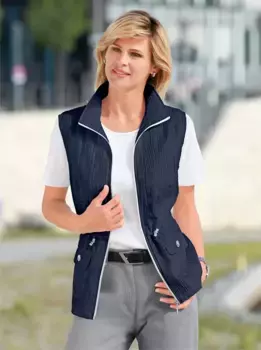 Повседневный образ, длинный жилет Casual Looks, цвет морской волны