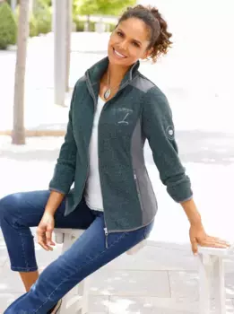 Повседневный образ флисовая куртка Casual Looks, антрацит