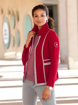 Повседневный образ флисовая куртка Casual Looks, цвет Kirsche