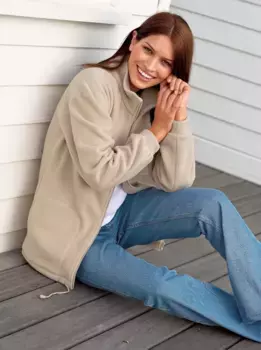 Повседневный образ флисовая куртка Casual Looks, цвет Stein