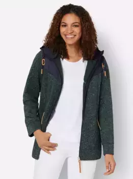 Повседневный образ флисовая куртка Casual Looks, цвет морской волны