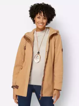 Повседневный образ флисовая куртка Casual Looks, цвет Camel