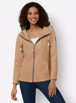 Повседневный образ флисовая куртка Casual Looks, цвет Camel