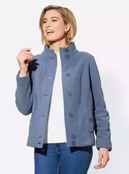 Повседневный образ флисовая куртка Casual Looks, джинсовый