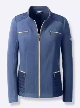 Повседневный образ флисовая куртка Casual Looks, джинсовый