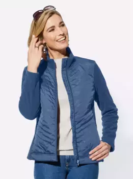 Повседневный образ флисовая куртка Casual Looks, джинсовый