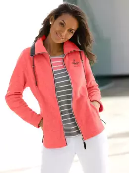 Повседневный образ флисовая куртка Casual Looks, коралловый