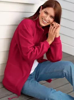 Повседневный образ флисовая куртка Casual Looks, красный