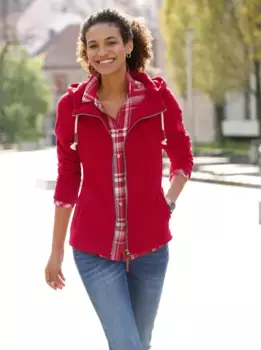 Повседневный образ флисовая куртка Casual Looks, красный