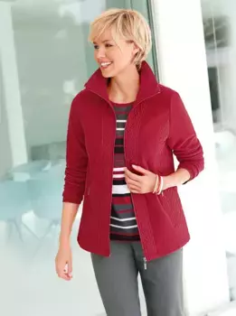 Повседневный образ флисовая куртка Casual Looks, красный