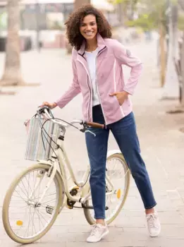 Повседневный образ флисовая куртка Casual Looks, лиловый