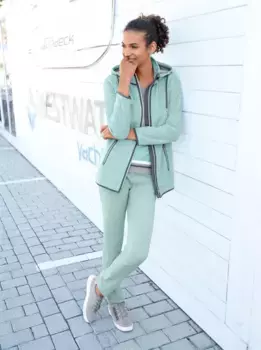 Повседневный образ флисовая куртка Casual Looks, мятный