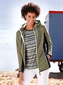 Повседневный образ флисовая куртка Casual Looks, оливковый