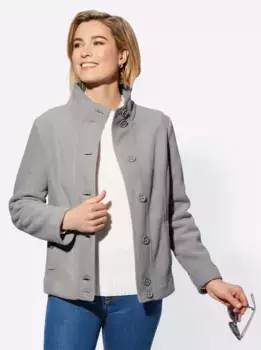 Повседневный образ флисовая куртка Casual Looks, серый