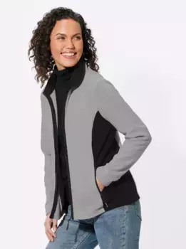 Повседневный образ флисовая куртка Casual Looks, серый