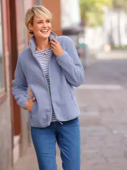 Повседневный образ флисовая куртка Casual Looks, синий