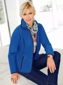 Повседневный образ флисовая куртка Casual Looks, синий
