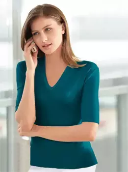 Повседневный образ Футболка "Рубашка" Casual Looks, цвет Petrol
