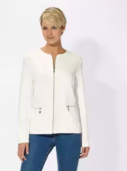Повседневный образ Пиджак "Блейзер из джерси" Casual Looks, белый