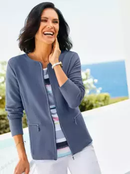 Повседневный образ Пиджак "Блейзер из джерси" Casual Looks, джинсовый