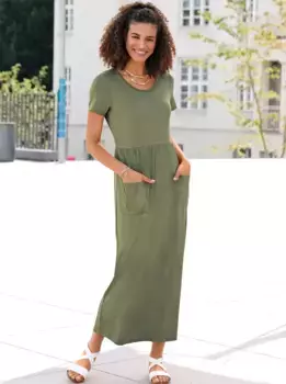 Повседневный образ Платье из джерси "Платье из джерси" Casual Looks, хаки