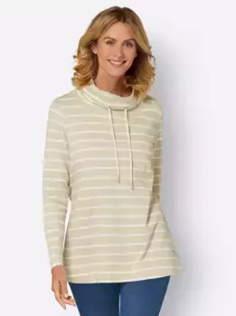 Повседневный образ Рубашка с воротником-стойкой "Ringelshirt" Casual Looks, бежевый